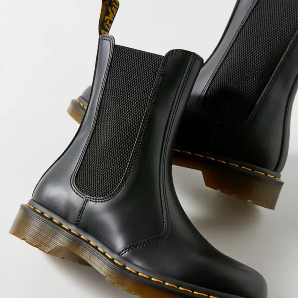 Dr. Martens Black Combat Boots with Sturdy Sole
